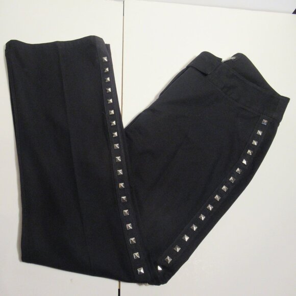 INC Stretch Sz. 6P Black Pants with Silver Pyramid Studs International Concepts - Picture 8 of 8